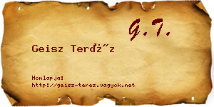 Geisz Teréz névjegykártya